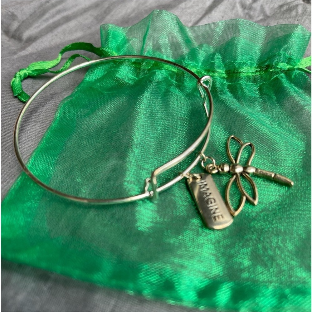 Charm bracelet with Dragonfly and “Imagine” charms